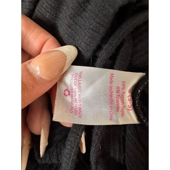 No Boundaries Black Ruched Drawstring Crop Top Size S - Picture 4 of 7